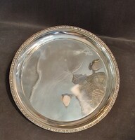 Silver round service tray