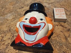 Retro kerámia bohóc fej fali díj lakás dekoráció joker