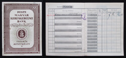 Pesti Magyar Kereskedelmi Bank betétkönyv - Központ: Ferenc József tér