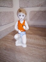 Dorohoi porcelán gyerek, gyermek figura. Hibátlan. Jelzett