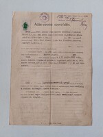 Régi irat 1943 adás-vevési szerződés