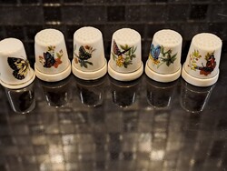 Angol porcelán gyűszű kollekció pillangós lepkés válogatás