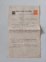 Régi irat 1929 adás-vevési szerződés
