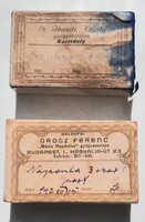 2 db.régi gyógyszertári papír doboz - Bp.Orosz Ferenc + Keszthely Ivanits Károly