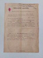Régi irat 1943 adás-vevési szerződés