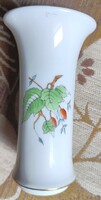 Herendi csipkebogyó mintás porcelán váza 12 cm magas