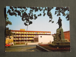 Képeslap,Sátoraljaújhely,Kossuth Lajos szobor,tér látkép,részlet, 1976-