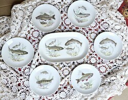 KAHLA GDR RITKA HALAS PORCELÁN TÁNYÉR KÉSZLET