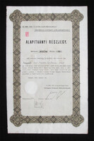 Országos Központi Hitelszövetkezet alapítványi részjegy 1000 korona 1899