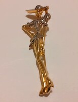 "Art deco hölgy" nagyobb méretű bross