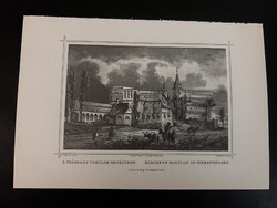 Prázsmári templom Erdélyben - Hunfalvy - Rohbock acélmetszet, reprint, Erdély, Románia