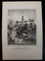 A pannonhalmi főapátság - Hunfalvy - Rohbock acélmetszet, reprint