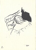 Borsos Miklós - 17 x 12 cm tus, papír