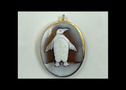 Ritka,Arany cameo bross & medal 18 kt-os arany