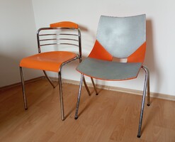 Massimo Simonetti + Angelo Pinaffo Italian industrial chair pair early 20th century