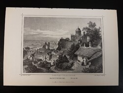 Esztergom - Hunfalvy - Rohbock acélmetszet, reprint