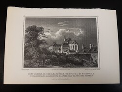 Nagyszeben, az Orsolya-rendiek zárdájával - Hunfalvy - Rohbock acélmetszet, reprint, Erdély, Románia