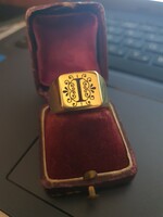 Aranyozott titán  monogramos gyűrű