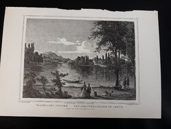 A Városliget Pesten - Hunfalvy - Rohbock acélmetszet, reprint