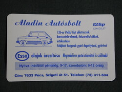 Kártyanaptár,Aladin autósbolt,126-os Polski Fiat szaküzlet,Pécs 1995   (9)