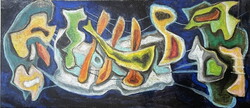Polóny Elemér (1911-1991) : Absztrakt festmény ,1969