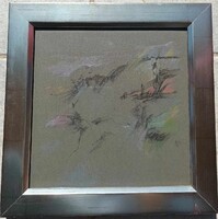 Modern szürke pasztell festmény - jelzett - beazonosítatlan alkotó EL MAC 2006