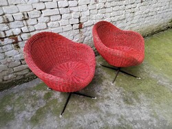 70'-ES ÉVEK RATTAN FOTEL PÁR #036