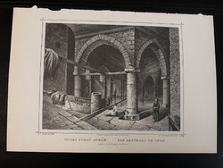Rudas fürdő Budán - Hunfalvy - Rohbock acélmetszet, reprint