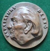 Csúcs Ferenc: Keresztury Dezső, bronz érem, kisplasztika, 1983