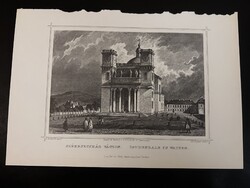 Székesegyház Vácon - Hunfalvy - Rohbock acélmetszet, reprint