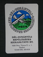 Kártyanaptár,Pécs,repülőtér,repülőgépes szolgálat,grafikai, 1995   (9)