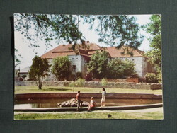 Képeslap,Szerencs,Rákóczi vár,park látkép részlet, 1976-