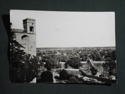 Képeslap,Sárospatak,Rákóczi vár,lakótorony,Bodrog híd látkép részlet, 1963-