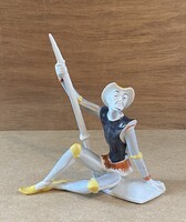 DON QUIJOTE, DRASCHE, VERESS MIKLÓS TERVEZŐ PORCELÁN SZOBOR
