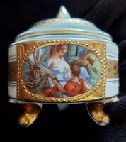 Altwien, Bécsi, fedeles porcelán ékszertartó, bonbonier