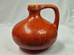 Ritka, Tófej, iparművészeti, mázas, kerámia váza vagy kancsó, hibátlan állapotban 18 cm. magas