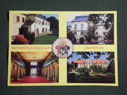 Képeslap,Sárospatak,mozaik,tanítóképző,Ref kollégium,könyvtár látkép részlet, 1999-