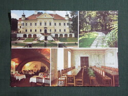 Képeslap,Szirák,mozaik,Teleki-Degenfeld Kastélyszálló látkép részlet, 1986-