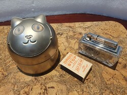 Retro hamutartó és kristály öngyújtó a béke táborából igazi szocreál kádár cigaretta dohány