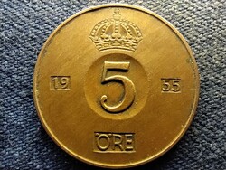 Svédország VI. Gusztáv Adolf (1950-1973) 5 Öre 1955 TS
