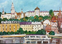 Festmény (F/02) - BUDAPEST, VÁRNEGYED (olaj, karton, 50x35  cm, nem szignózott)