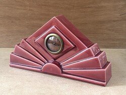 ART DECO, JELZETT, KANDALLÓ ÓRA, BORDÓ ST. CLEMENT - FRANCE, FRANCIA KERÁMIA DÍSZTÁRGY