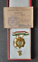 Mezőgazdaság Kiváló Dolgozója kitüntetés igazolvánnyal 1966