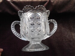 Antik füles üveg edény