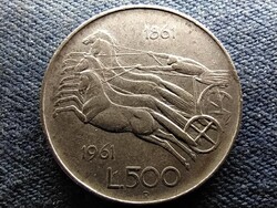 Olaszország 100 éves az Egyesítés .835 ezüst 500 Líra 1961 R