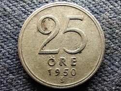 Svédország V. Gusztáv (1907-1950) .400 ezüst 25 Öre 1950 TS