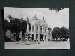 Képeslap,Szekszárd,Városháza,Szentháromság szobor látkép,részlet, 1963-