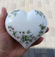 Hollóházi Erika mintás szív alakú bonbonier