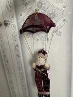 Tündéri Karácsonyi Mikulás ejtőernyővel nagy, kézzel készült.