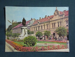 Képeslap,Szekszárd,Garay tér,szobor,park,étterem,utca látkép,részlet, 1963-